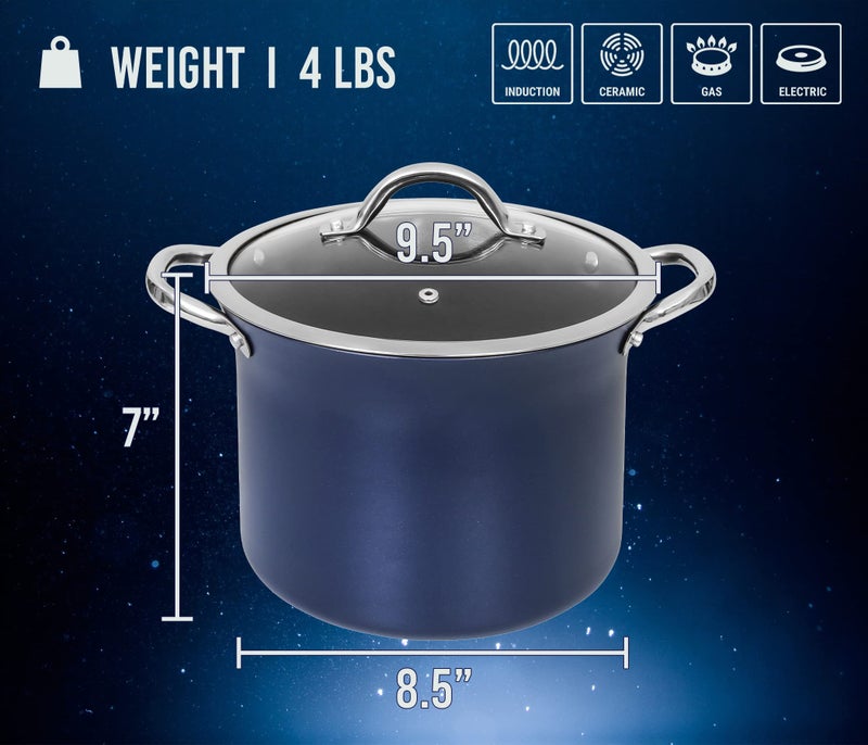 Concord Cookware مجموعة أواني طهي CONCORD Sapphire غير اللاصقة بسعة 7 كوارت (متوافقة مع الحث) - Image 2